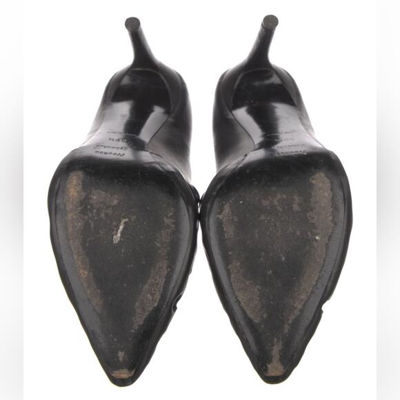 Proenza Schouler Cut Out Point Toe Black Leather Heels size 9.5 EU 39 1/2 - Picture 5 of 10